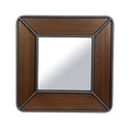 thumbnail image 1 of DecMode 32"W, 32"H Square Wall Mirror, Brown, 1 of 9