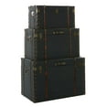 thumbnail image 1 of DecMode 24" x 13" Blue Linen Fabric Nesting Upholstered Trunk with Buckle Hinged Top, 3-Pieces, 1 of 19