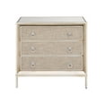 thumbnail image 1 of DecMode 32" x 32" Beige Wooden Upholstered Front Panel 3 Drawer Chest with Mirrored Top and Ring Handles, 1-Piece, 1 of 14