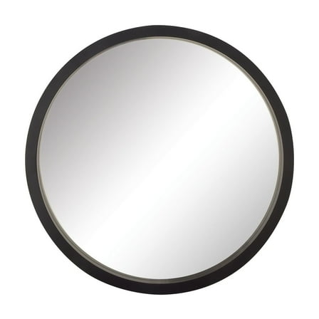 DecMode 32" x 32" Black Wall Mirror