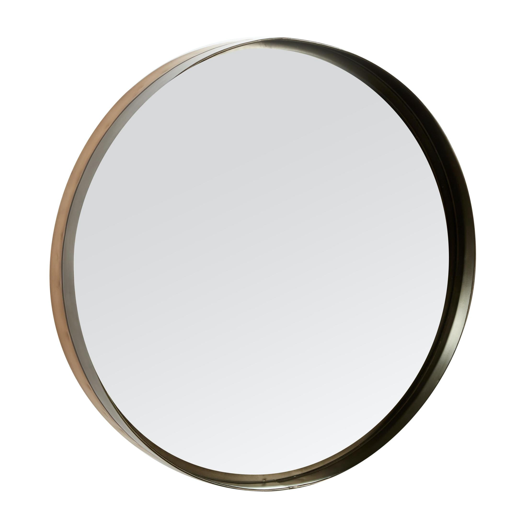 DecMode 32" x 32" Brown Wall Mirror with Thin Frame