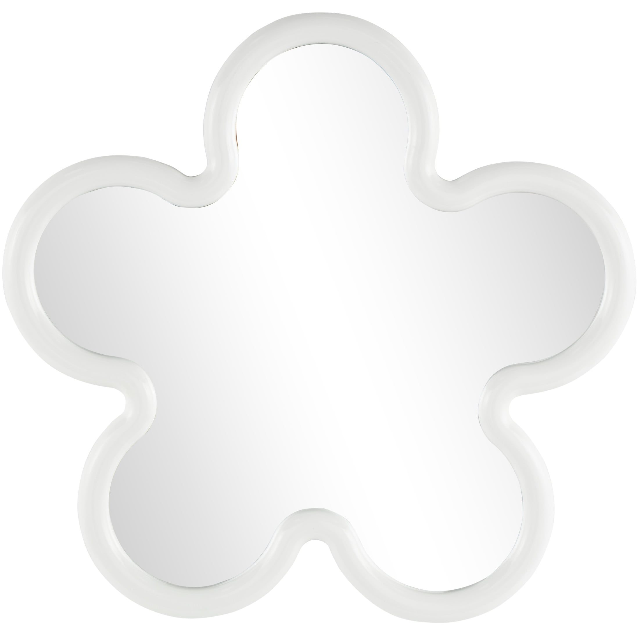 DecMode 32" x 32" White Large Star Wall Mirror