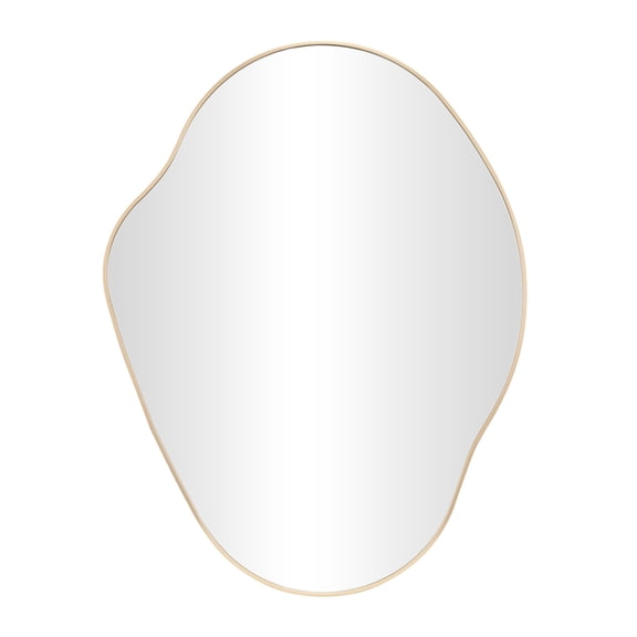DecMode 32" x 42" Gold Wavy Abstract Wall Mirror