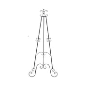 DecMode 25 x 70 Black Metal Tall Adjustable Floor 3 Tier Scroll Easel, 1-Piece