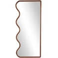 thumbnail image 1 of DecMode 32" x 70" Brown Wavy Abstract Wall Mirror, 1 of 9