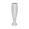 thumbnail image 1 of DecMode 33" Tall Champagne Flute Shape Silver Polystone Vase with Mosaic Mirror Inlay, 1 of 11
