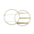 thumbnail image 1 of DecMode 34"W, 20"H MDF and Metal Contemporary Wall Shelf, Gold, 1-Piece, 1 of 9