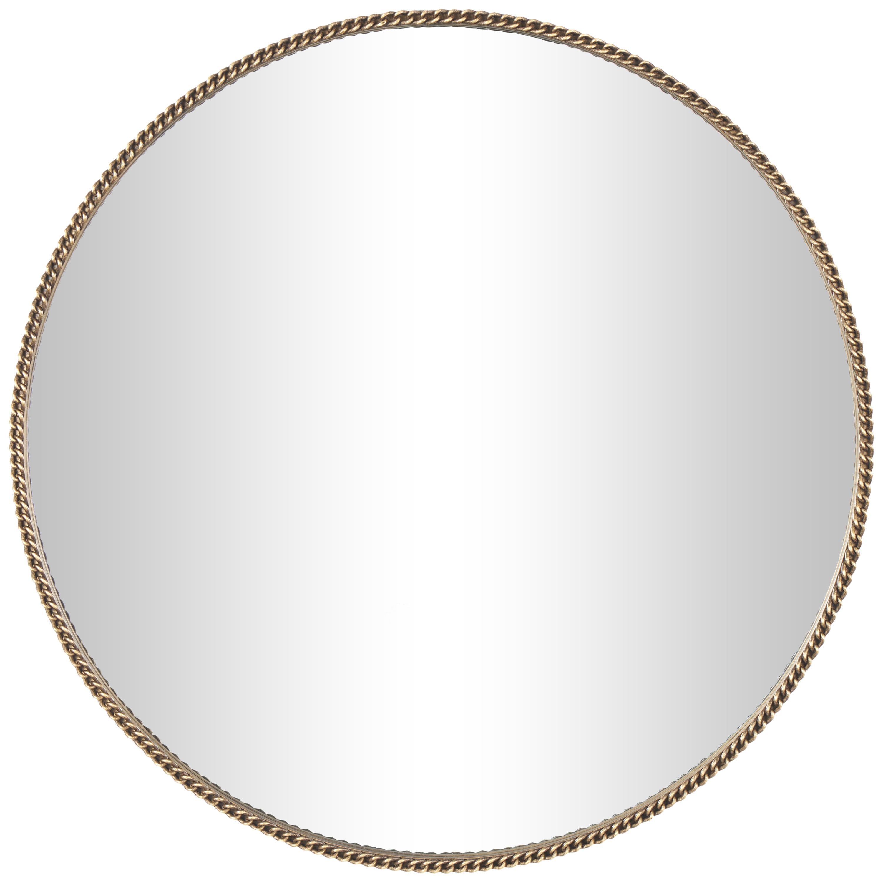 DecMode 34" x 34" Gold Wall Mirror with Linked Chain Frame