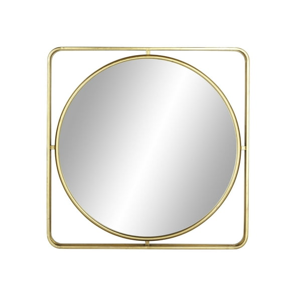 DecMode 34" x 34" Gold Wall Mirror