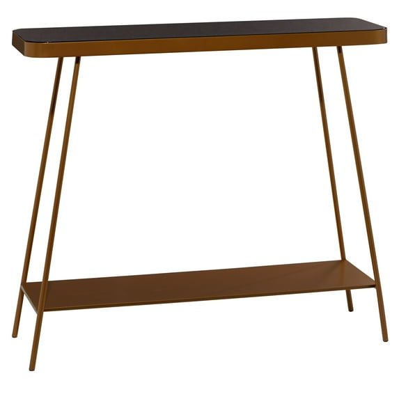 DecMode 34" x 44" Gold Metal Modern Console Table