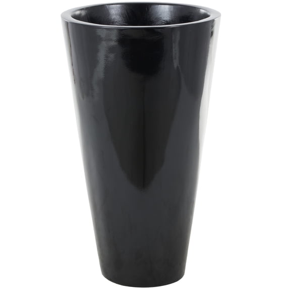 DecMode 35" Floor Black Fiberglass Vase