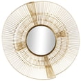 thumbnail image 1 of DecMode 35" x 35" Gold Layered Starburst Wall Mirror with Wire Starburst Rays, 1 of 9