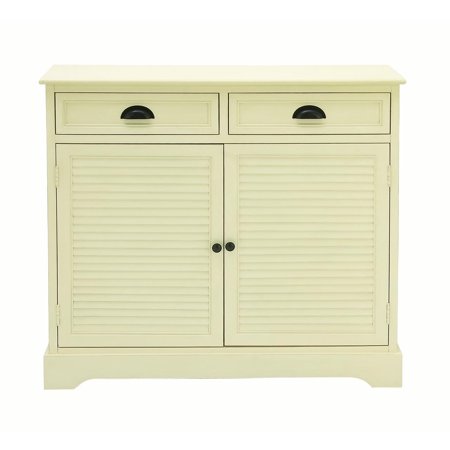 DecMode 35" x 40" Cream Wood Traditional Cabinet