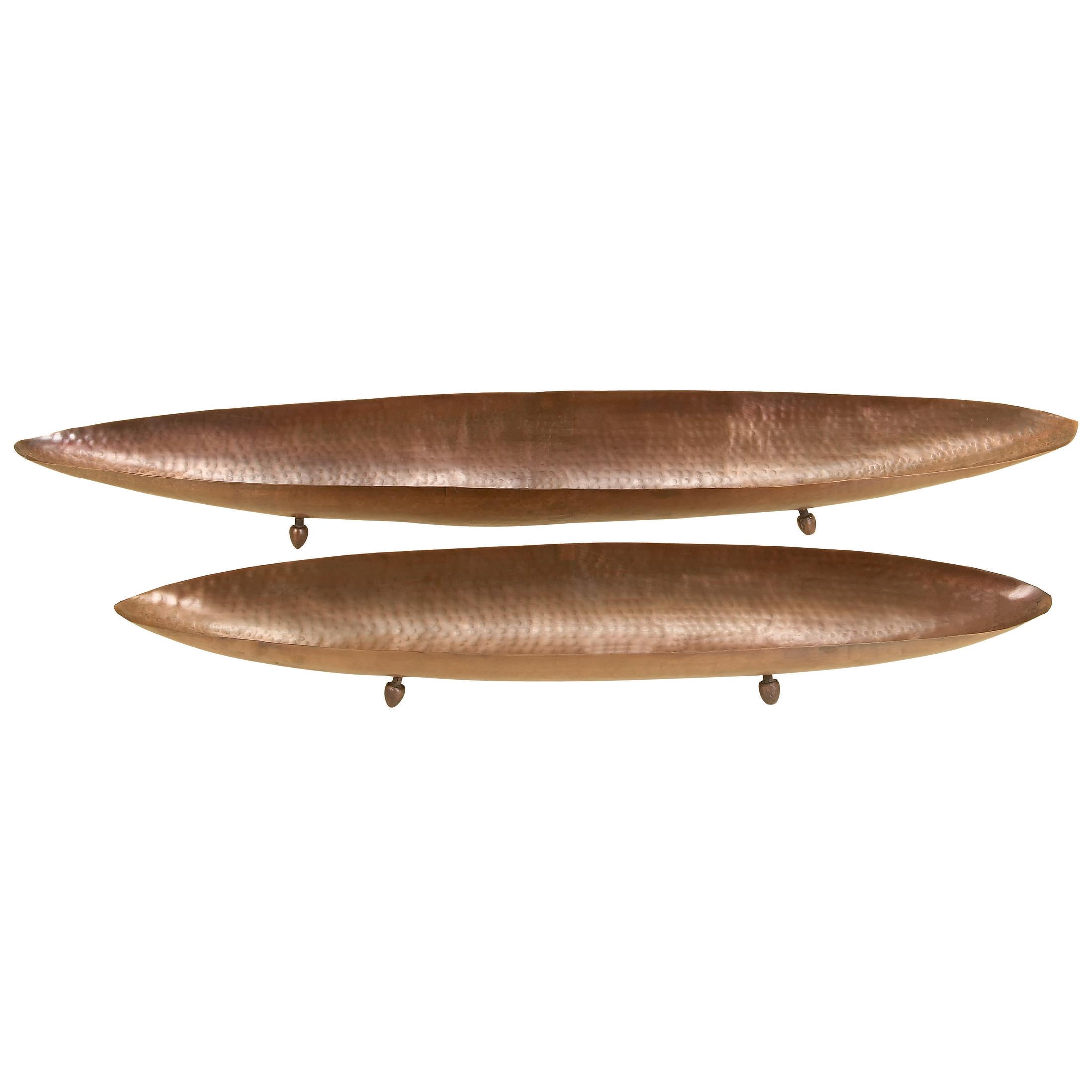 DecMode 36", 29"W Brown Metal  Tray, 2-Pieces