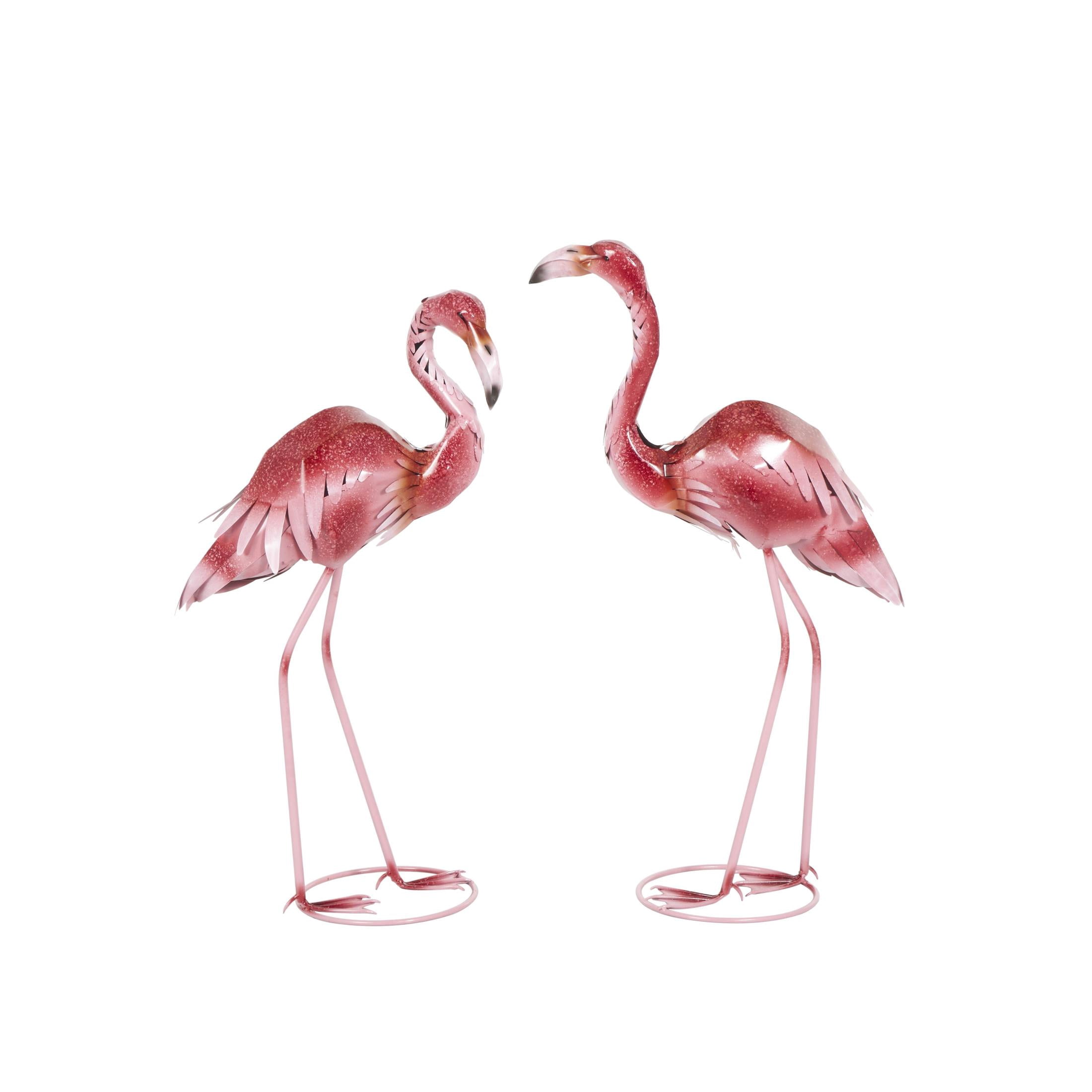 DecMode 36" Tall Textured Ombre Flamingo Garden Sculpture (2 Pack)
