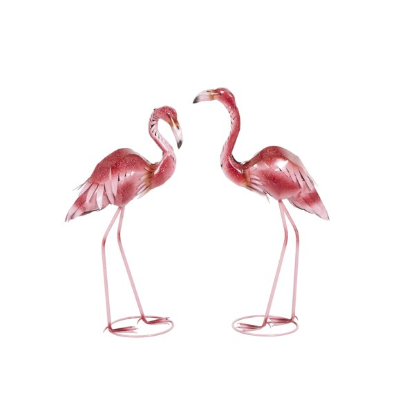 DecMode 36" Tall Textured Ombre Flamingo Garden Sculpture (2 Pack)