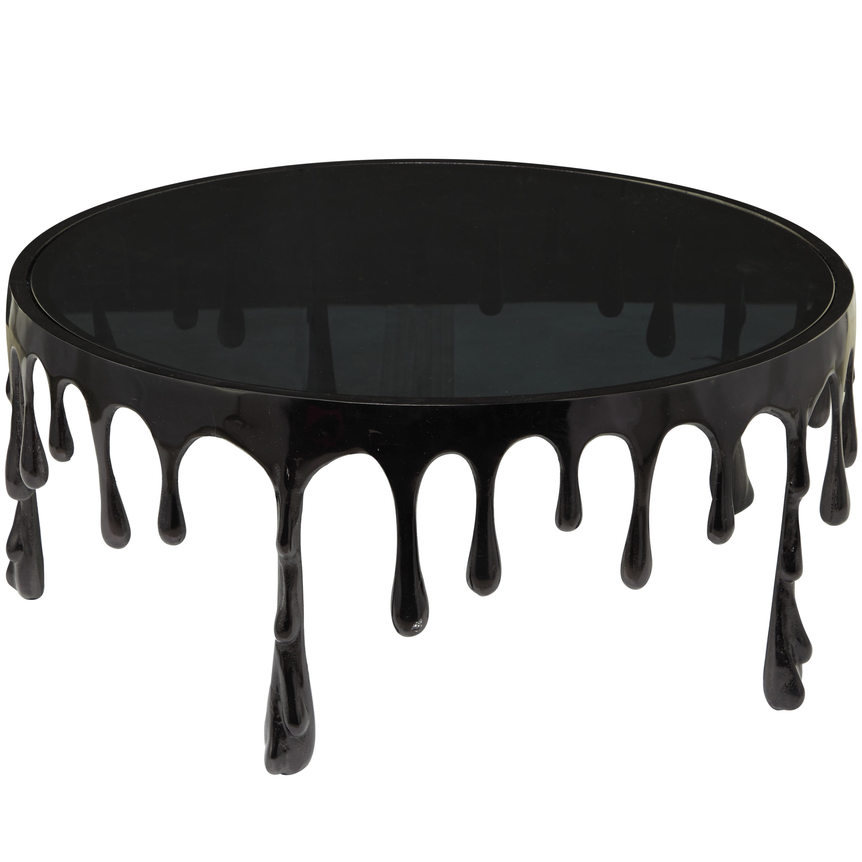 DecMode 36" x 16" Black Aluminum Drip Coffee Table with Melting