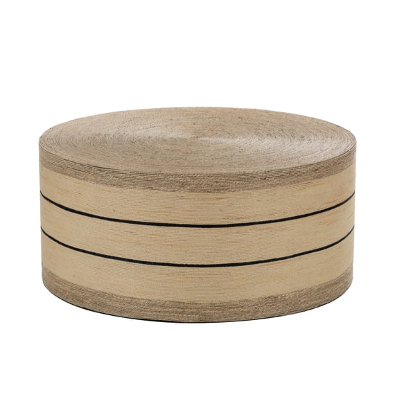 DecMode 36" x 17" Brown Seagrass Handmade Woven Two Toned Coffee Table, 1-Piece