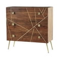 thumbnail image 1 of DecMode 36" x 36" Brown Metal Modern Cabinet, 1 of 11