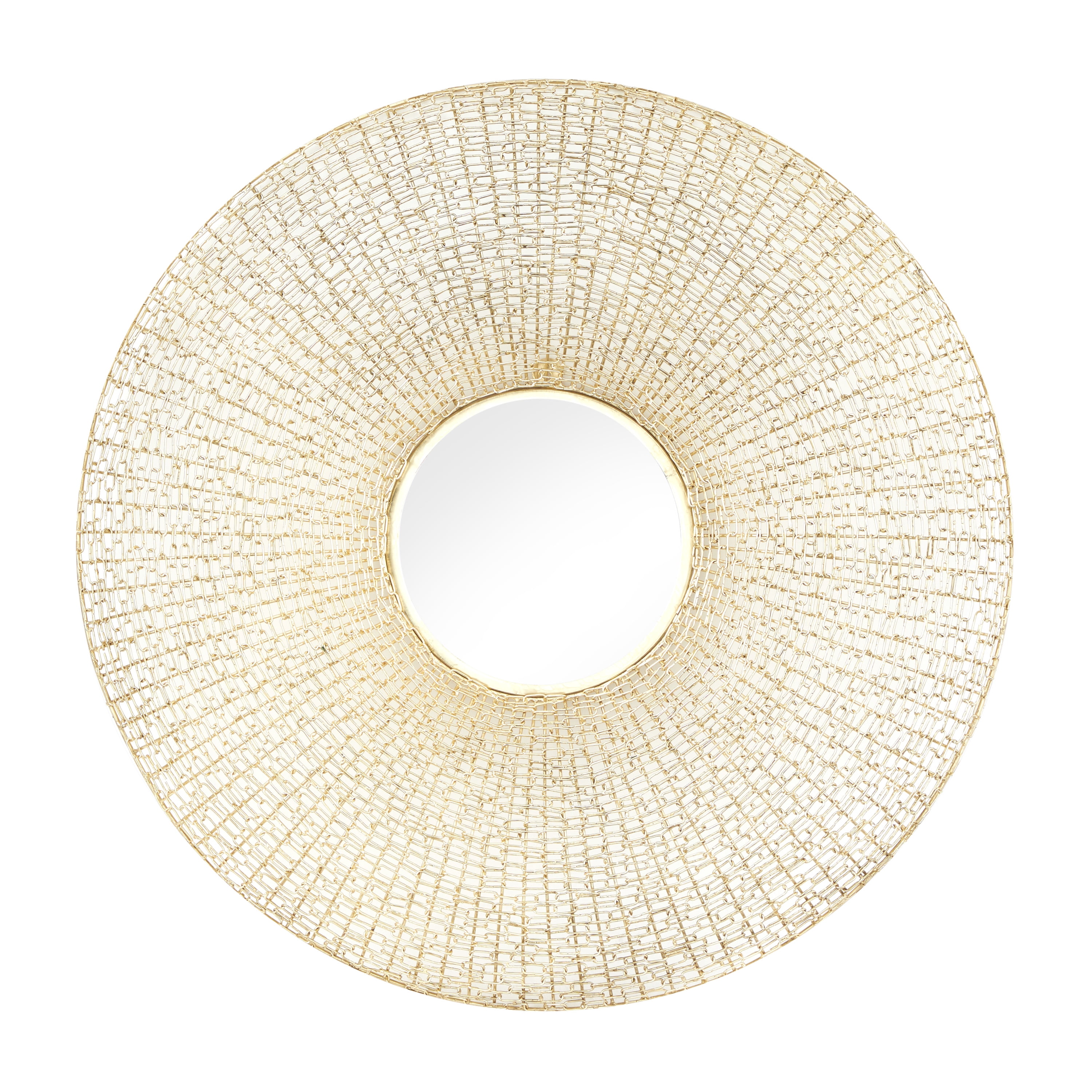 DecMode 36" x 36" Gold Starburst Wall Mirror