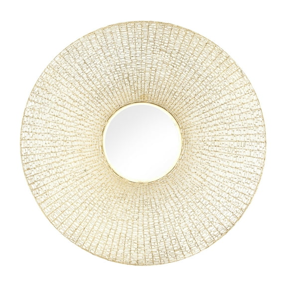 DecMode 36" x 36" Gold Starburst Wall Mirror