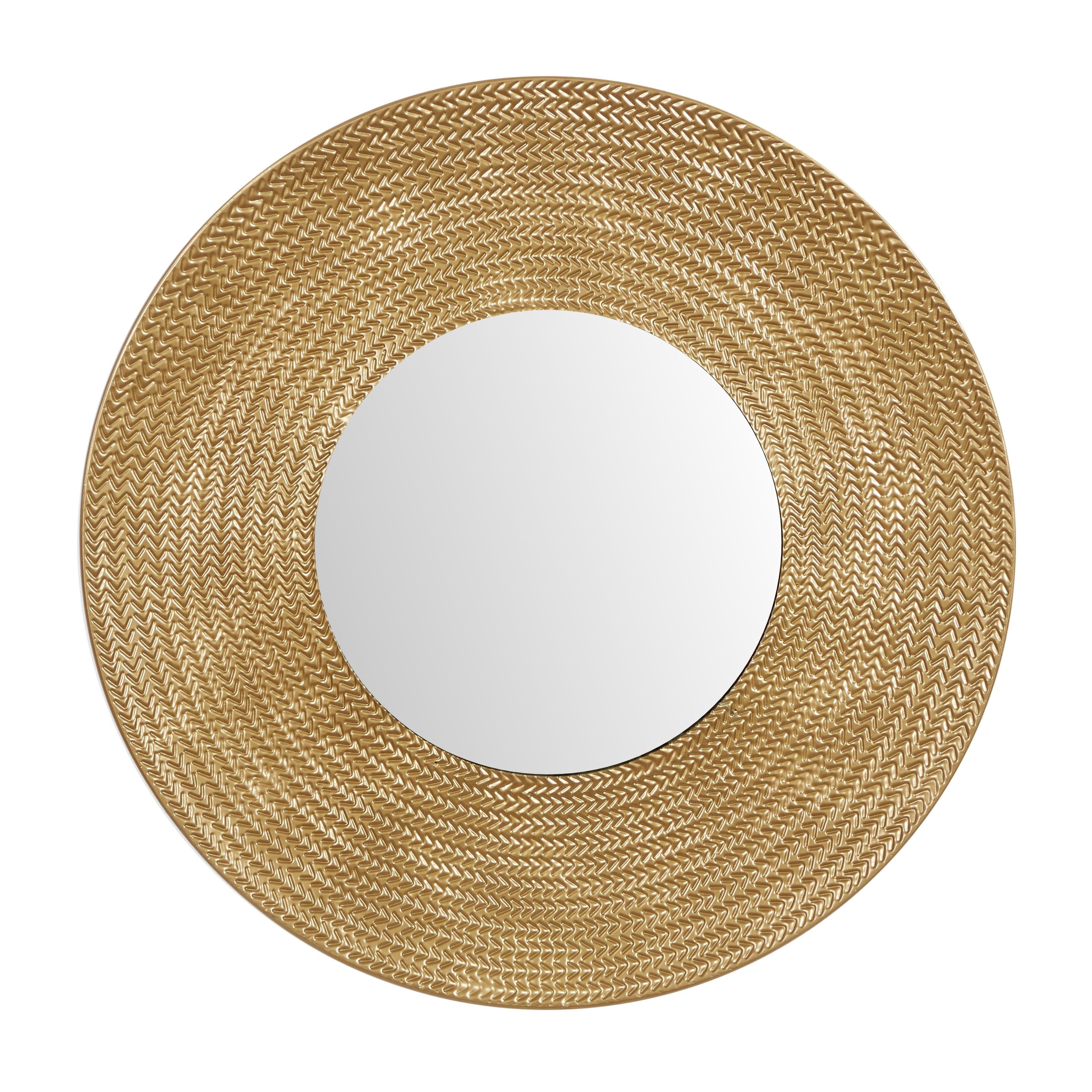 DecMode 36" x 36" Gold Wall Mirror