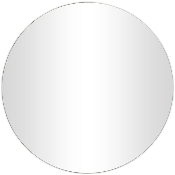 DecMode 36" x 36" White Simplistic Wall Mirror with Thin Minimalistic Frame