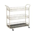 thumbnail image 1 of DecMode 36" x 38" Silver Metal Traditional Bar Cart, 1 of 5