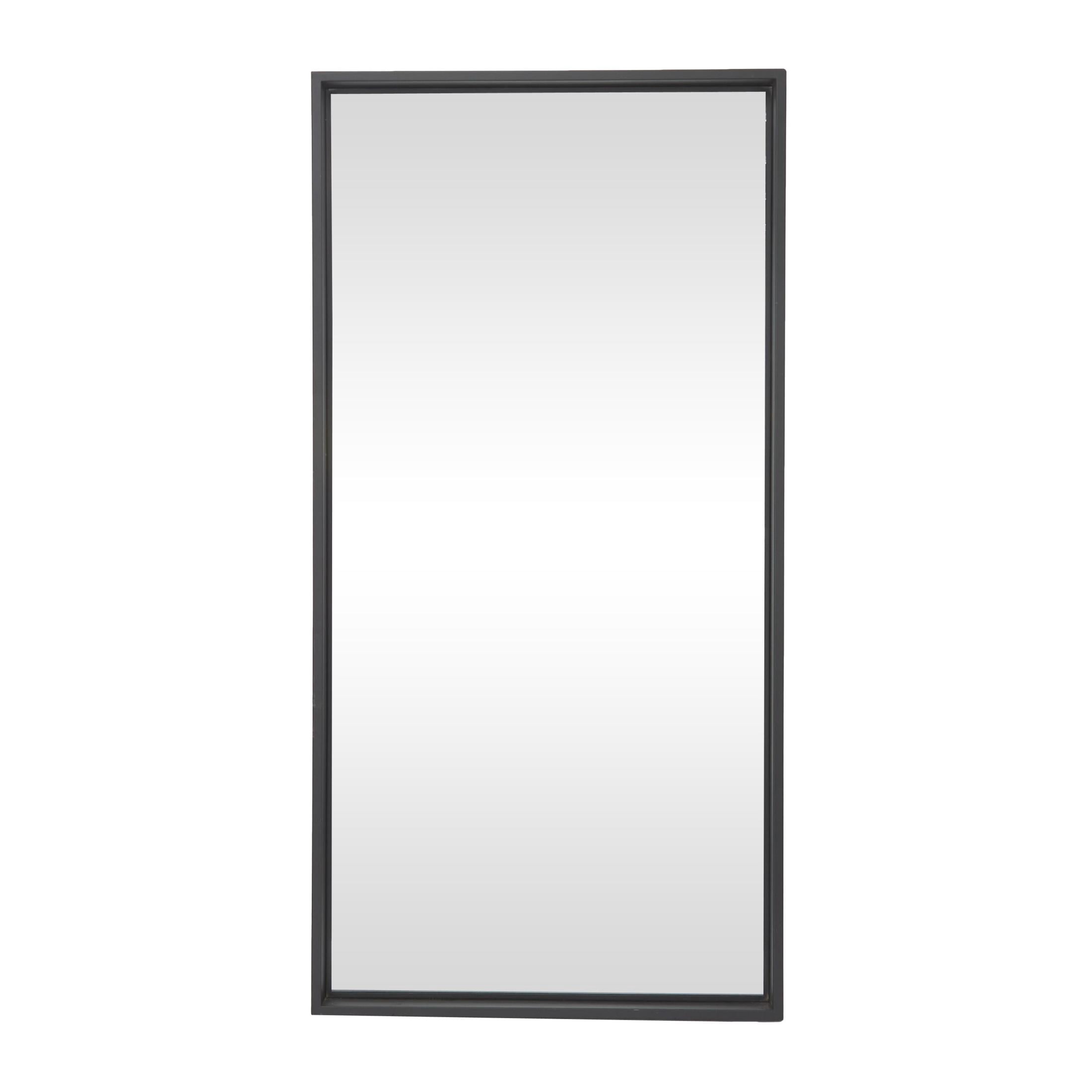 DecMode 36" x 72" Black Metal Tall Floor Mirror