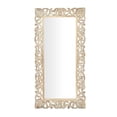 thumbnail image 1 of DecMode 36" x 72" Light Brown Washed Carved Scroll Wall Mirror, 1 of 12