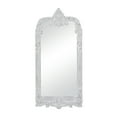 thumbnail image 1 of DecMode 36" x 77" White Intricately Carved Acanthus Floral Wall Mirror, 1 of 12