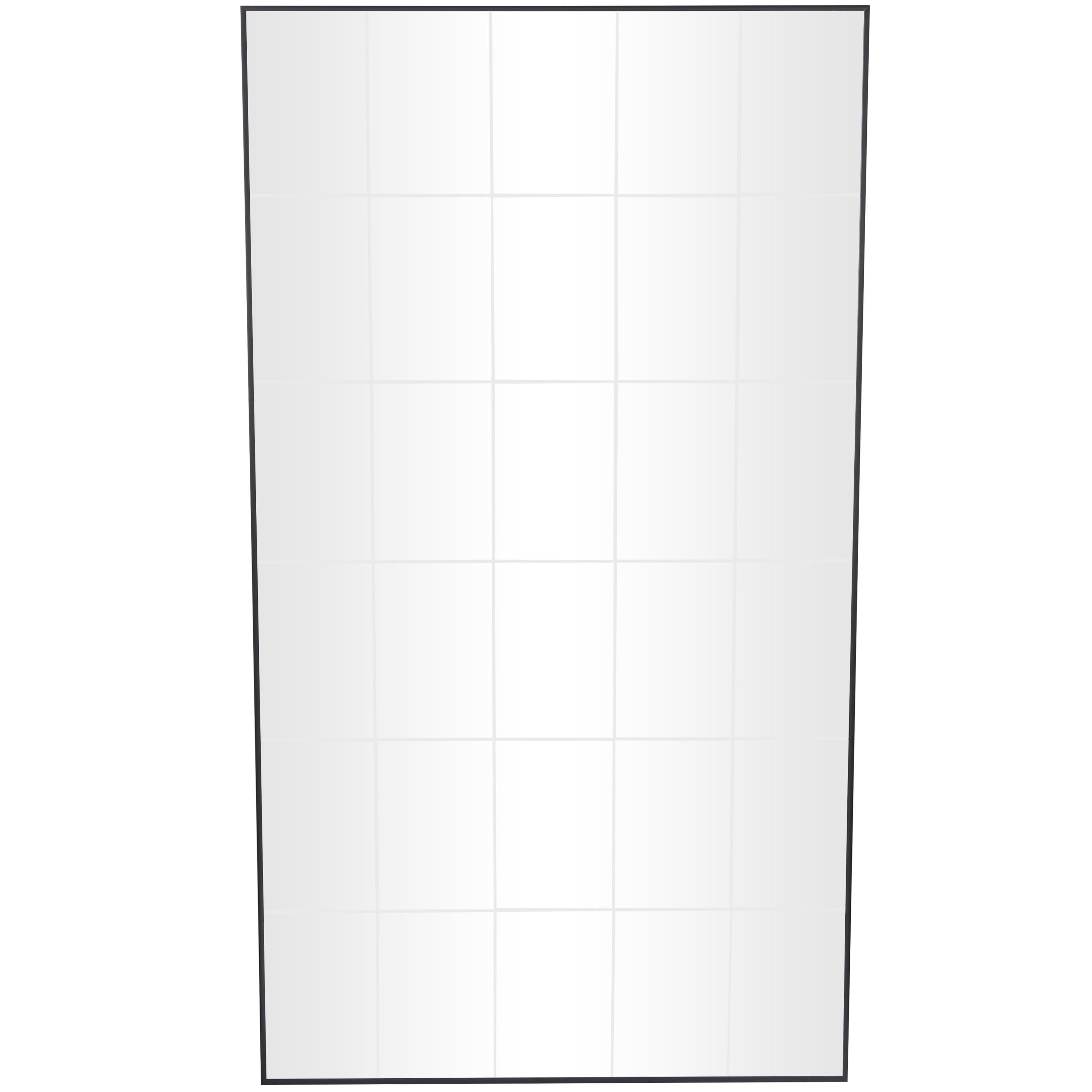 DecMode 37" x 67" Black Grid Style Panel Wall Mirror