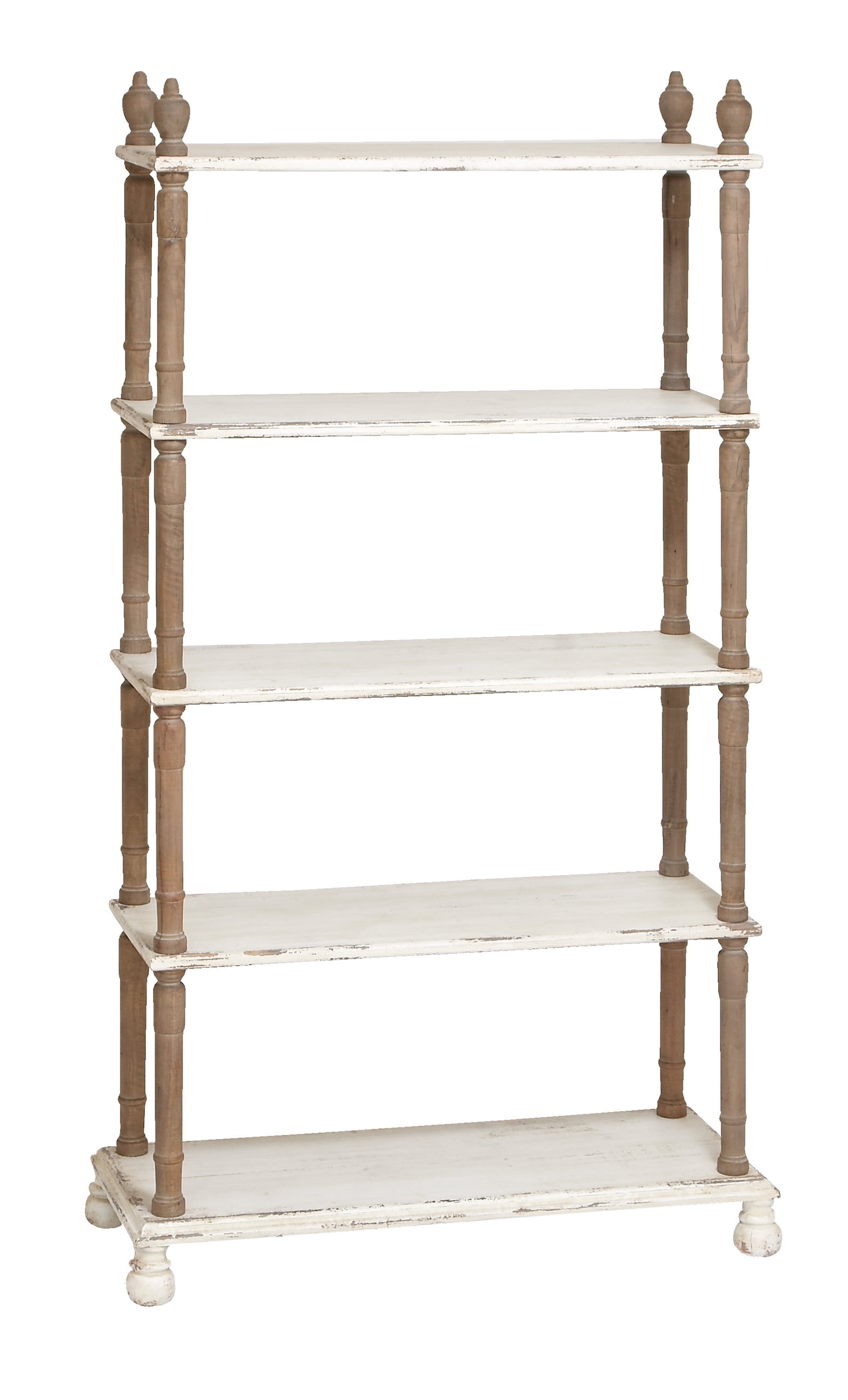 Distressed white shelving unit discount