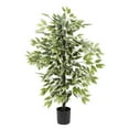 thumbnail image 1 of DecMode 38" Tall Artificial Ficus Tree in Realistic Leaves and Black Plastic Pot, 1 of 9