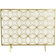 thumbnail image 1 of DecMode 38" x 28" Gold Metal Star Patterned Single Panel Geometric Fireplace Screen with Mesh Netting, 1-Piece, 1 of 12