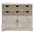 thumbnail image 1 of DecMode 38" x 35" Brown Wood 6 Baskets and 2 Doors Storage Unit, 1-Piece, 1 of 18