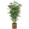 DecMode 59" Artificial Bamboo Tree in Realistic Leaves and Brown Seagrass Pot