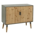 thumbnail image 1 of DecMode 39" x 34" Brown Wood 1 Shelf and 2 Doors Cabinet, 1-Piece, 1 of 12