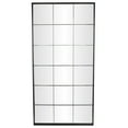 thumbnail image 1 of DecMode 39" x 79" Black Metal Window Pane Inspired Floor Mirror, 1 of 9