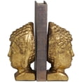 thumbnail image 1 of DecMode 4" Buddha Gold Metal Bookends with Gold Foil Detail (Set of 2), 1 of 8