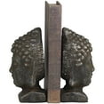 thumbnail image 1 of DecMode 4" Distressed Buddha Black Metal Bookends (Set of 2), 1 of 7