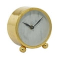 thumbnail image 1 of DecMode 4" Gold Stainless Steel Clock with Faux Marble Face, 1 of 7