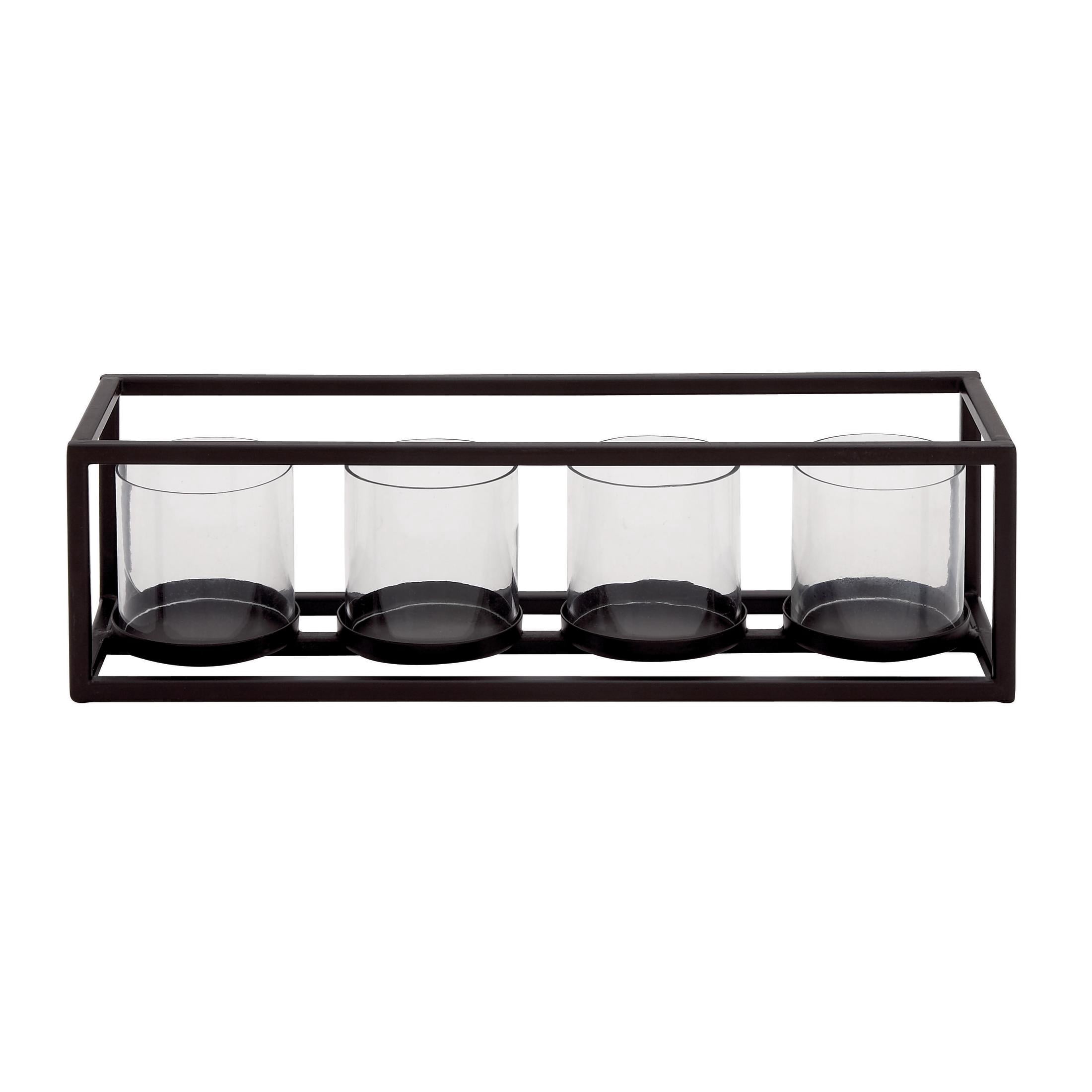 DecMode 4 Holder Black Metal Candelabra