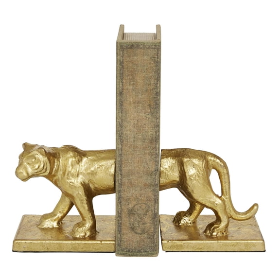 DecMode 4" Leopard Metal Bookends (Set of 2)