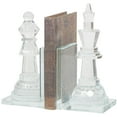 thumbnail image 1 of DecMode 4" Oversized Chess Clear Crystal Bookends with Cut Crystal Designs (Set of 2), 1 of 12