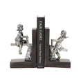 thumbnail image 1 of DecMode 4" People Brown Polystone Bookends with Swing Set (Set of 2), 1 of 9