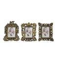 thumbnail image 1 of DecMode 4" x 6" Handmade Intricate Carved Brass Scroll Photo Frame (3 Count), 1 of 19