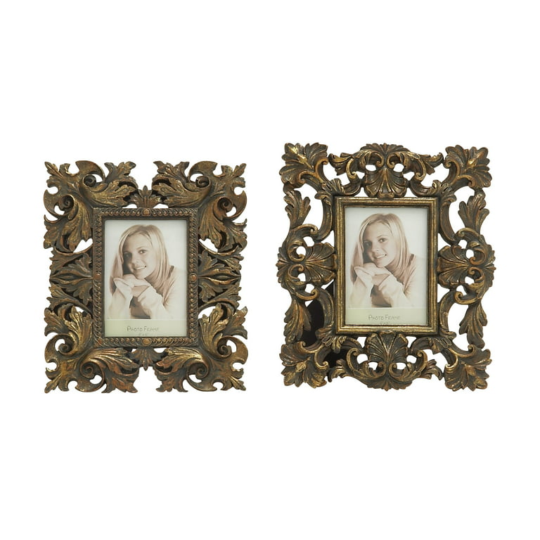 Victorian Art Ornate Scroll Frame On White Stock Photo, Picture