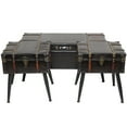 thumbnail image 1 of DecMode 40, 19, 19"W Black Faux Leather Studded Coffee Table with Latches and Handles, 3-Pieces, 1 of 14