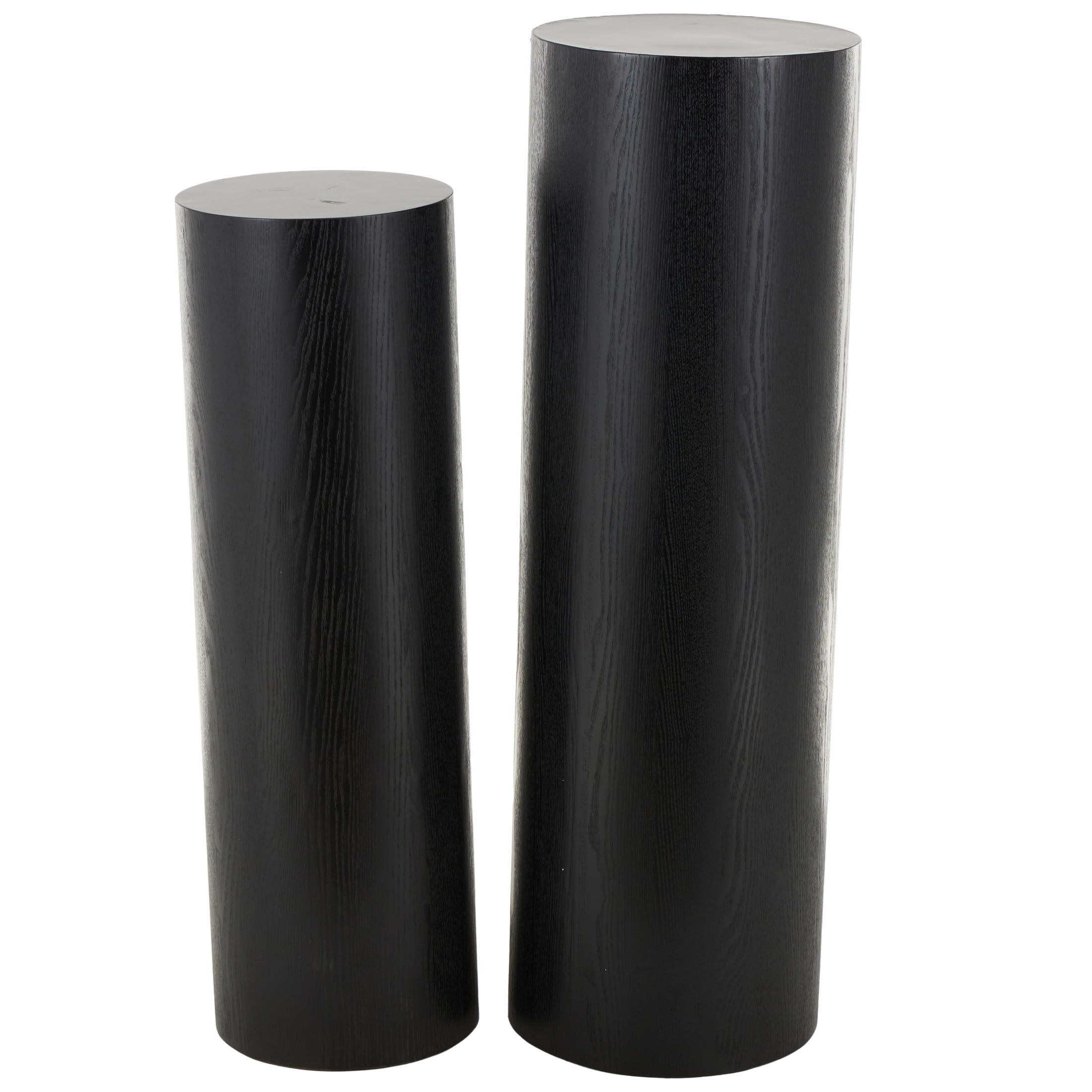 DecMode 40", 34"H Black Wood Handmade Pedestal Pedestal Table, 2-Pieces